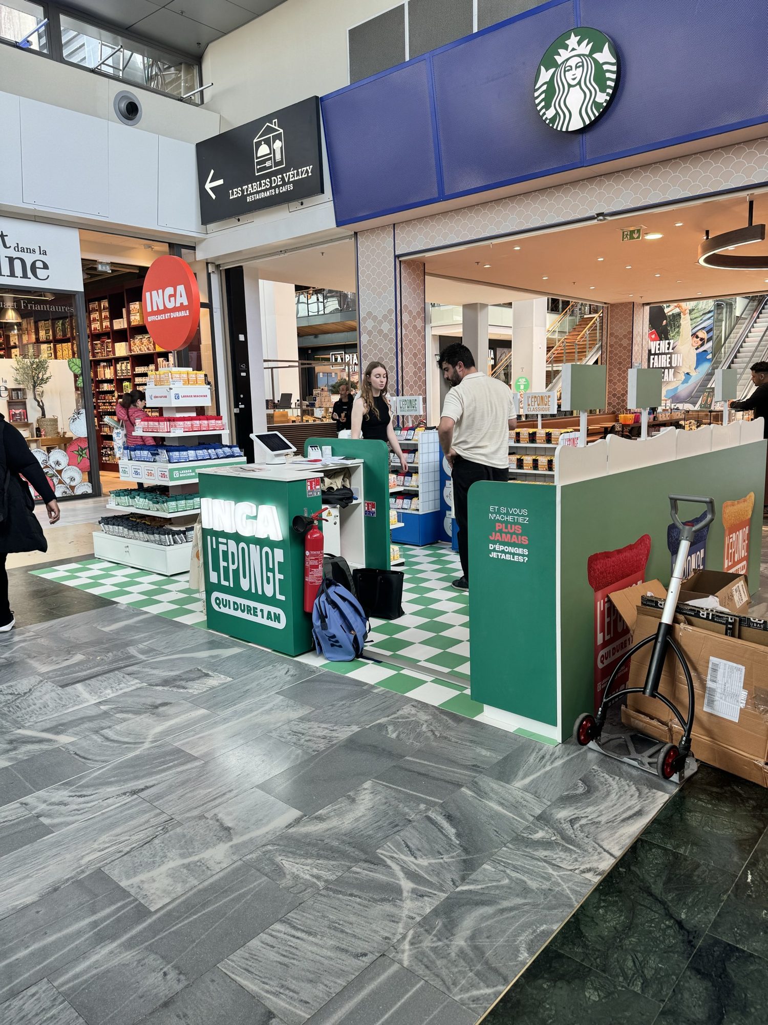 Inga, pop-up store en centre commercial