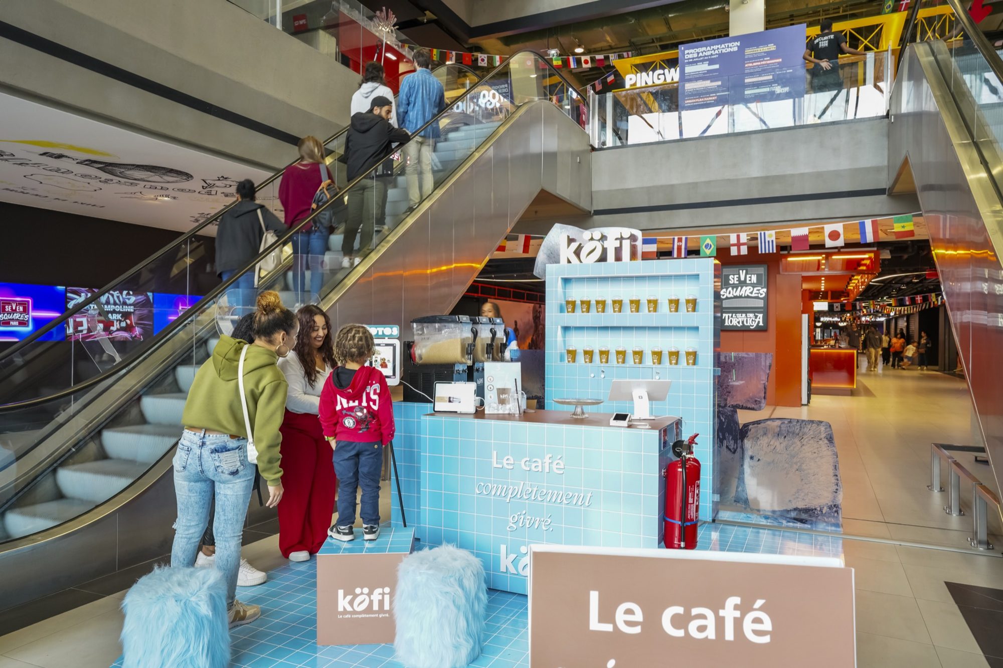 Kiosque café Kofi en centre commercial, projet Share Client