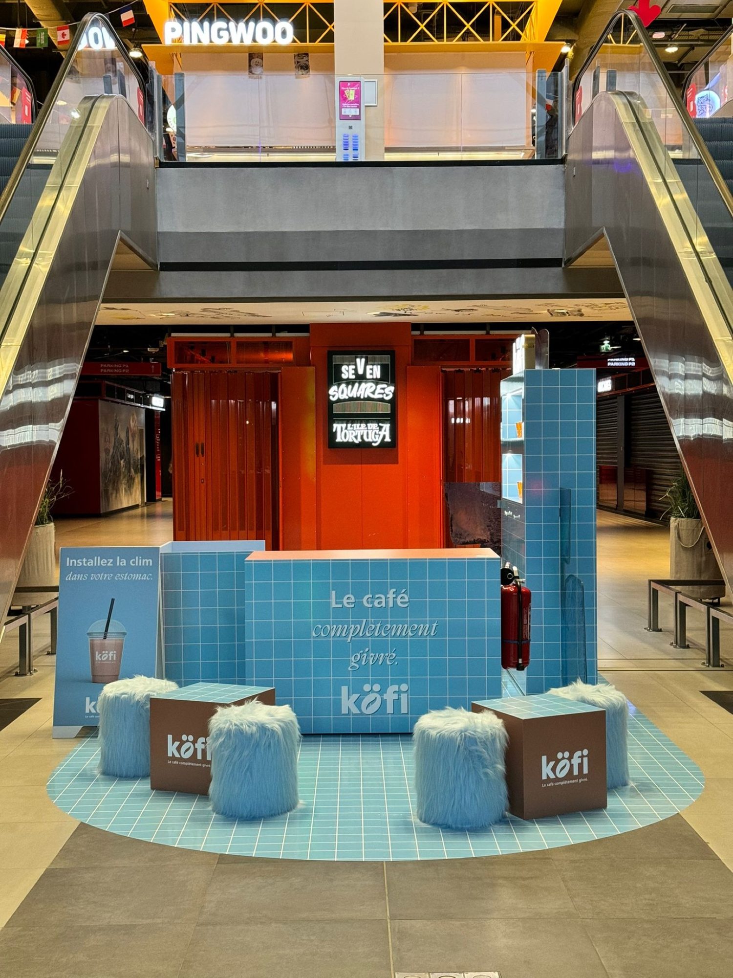 Kiosque café Kofi en centre commercial, projet Share Client