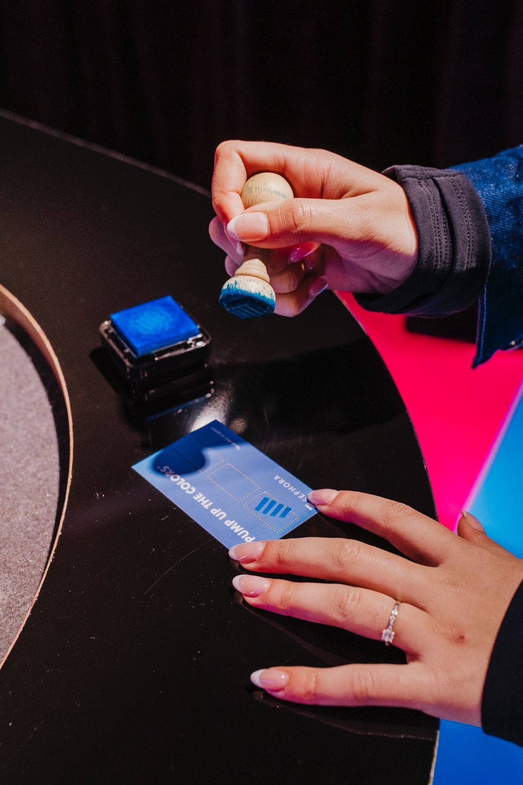 Sephora Collection Size Up pop-up store, stamped visitor card
